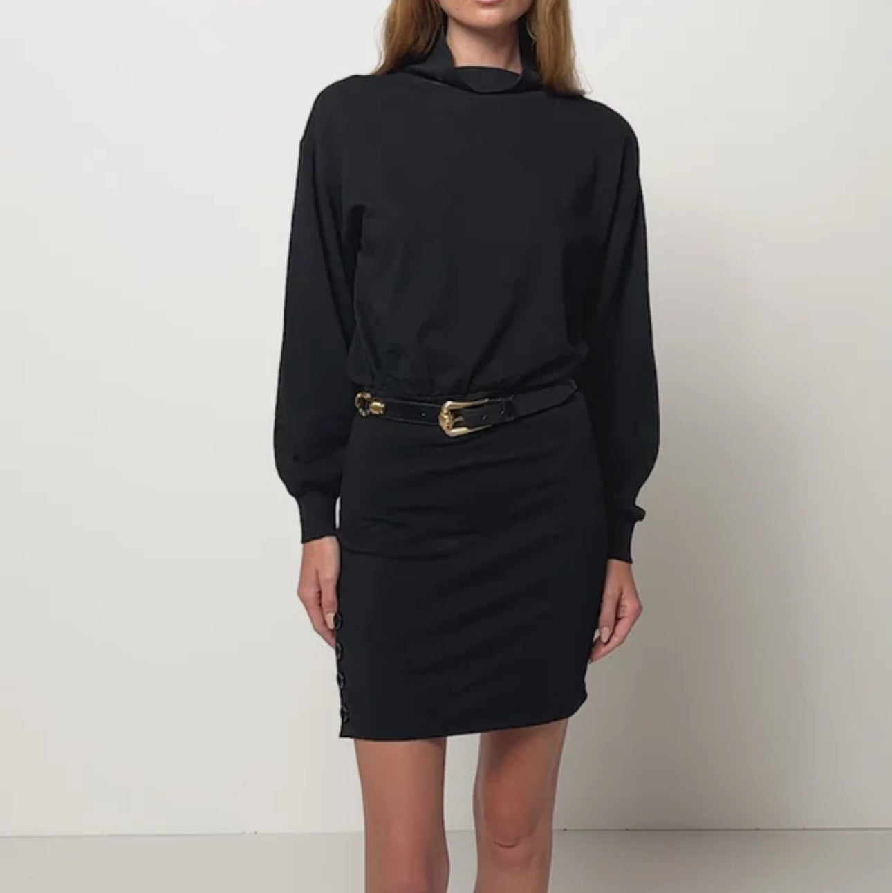 Nation Ltd Lisa Mock Neck Dress - Jet Black