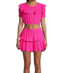 LoveShackFancy Elania Top - Flirty Fuchsia