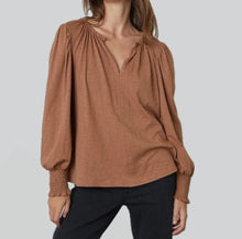 Velvet by Graham & Spencer Irina Split Neck Tee - Camel