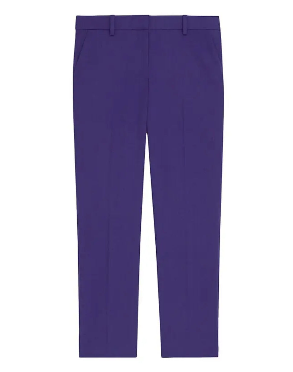 Theory Treeca Cropped Wool Pants - Blue Iris