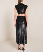 A.L.C. Alexis Sequined Cut Out Midi Dress - Black