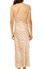 MISA Los Angeles Raisa Zebra Stripe Maxi Dress - Caramel Zebra