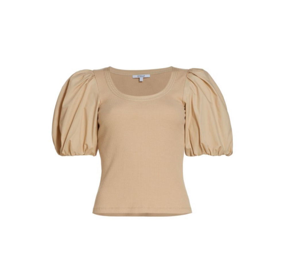 Derek Lam 10 Crosby Willa Knit Balloon Sleeve Top - Khaki
