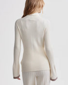 Varley Ravena Rib Knit High Neck Top - Egret