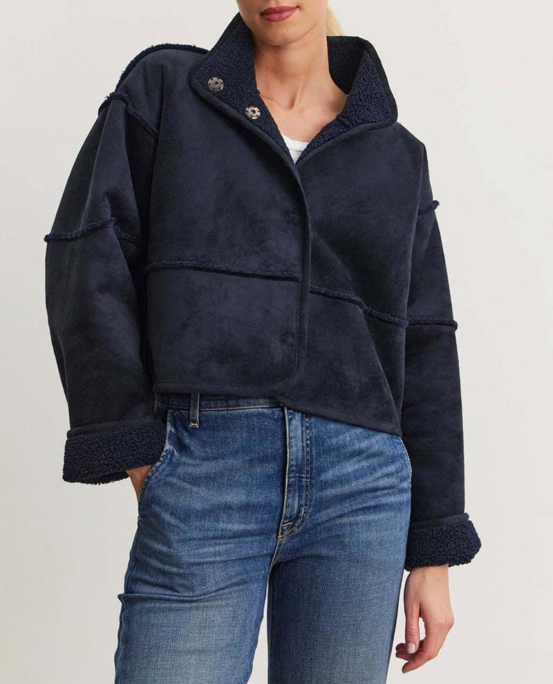 Velvet by Graham & Spencer Kelly Luxe Sherpa Reversible Jacket - Navy