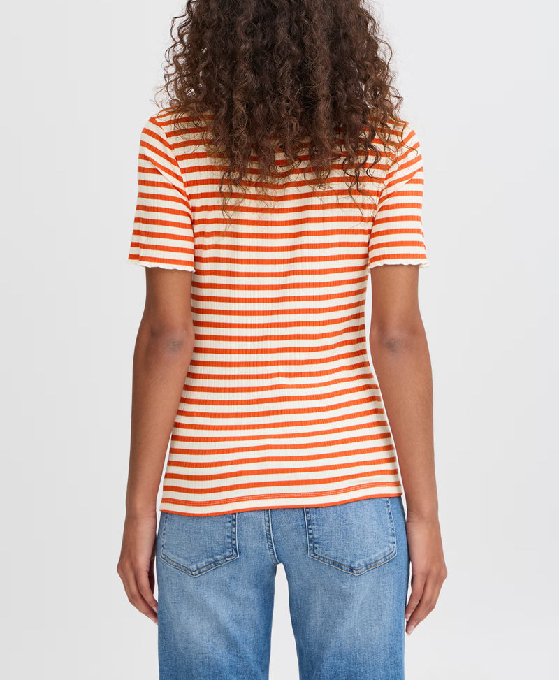 ICHI Cella Stripe T-Shirt - Fiesta