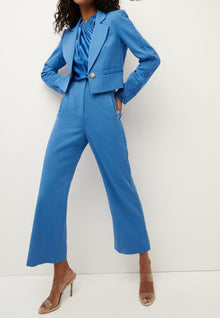 Veronica Beard Behren Cropped Jacket - Azure Blue