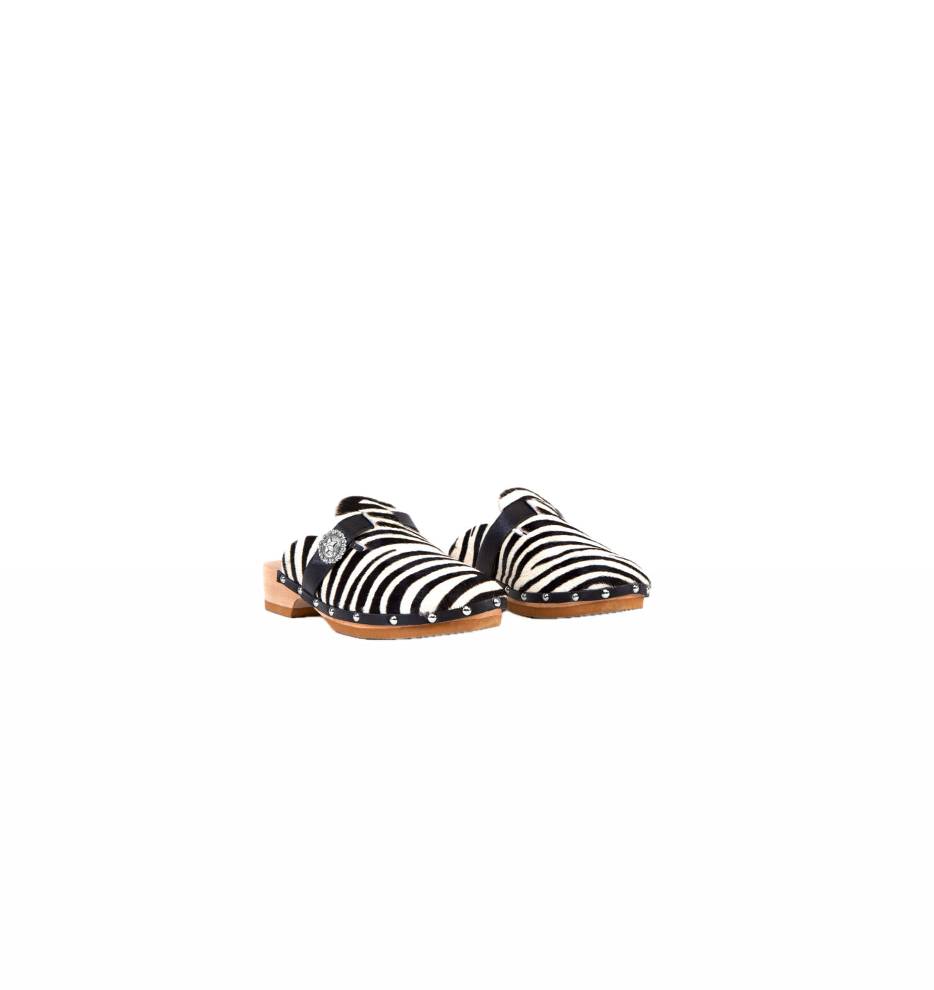 KATE CATE Alegra Pony Hair Clogs - Zebra