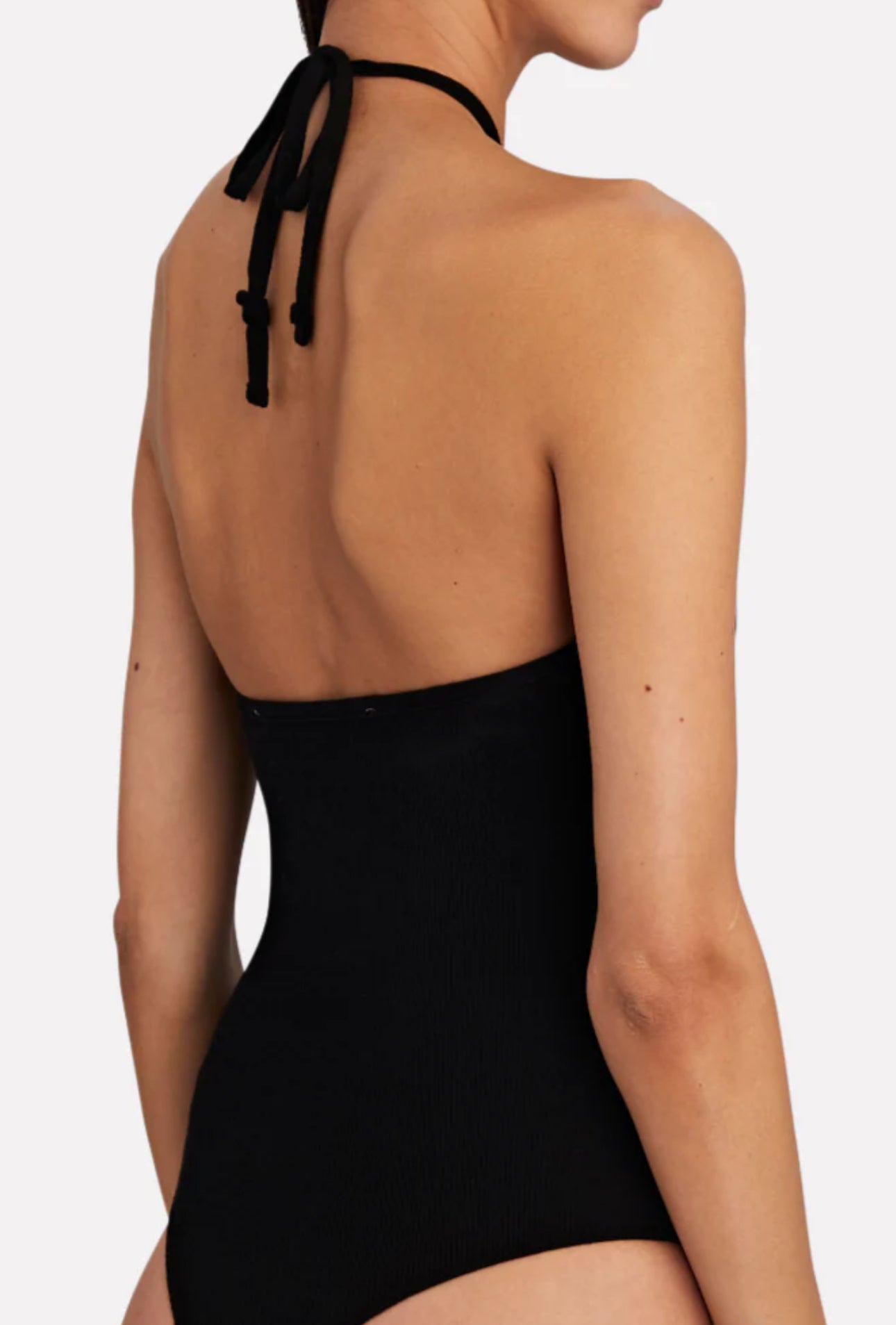 Enza Costa Keyhole Halter Bodysuit - Black