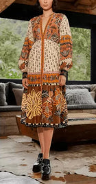 FARM Rio Annika Floral Dress - Beige