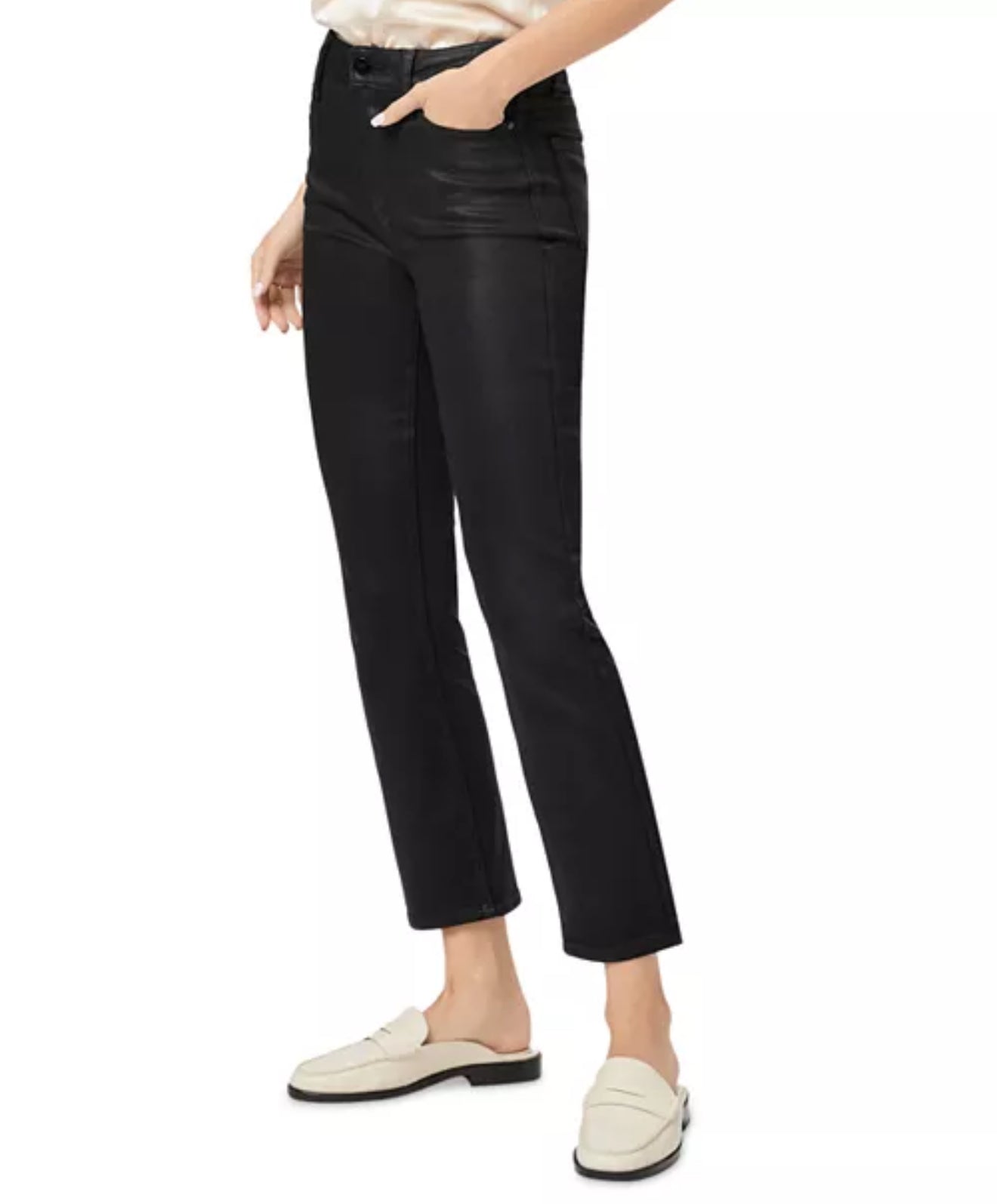 Paige Cindy Jeans - Black Fog Luxe Coating