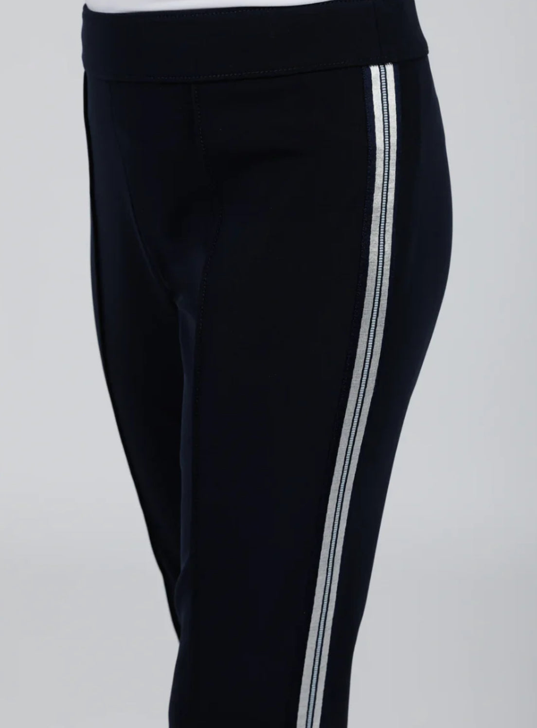 Hilton Hollis Miracle Stretch Pant With Stripe - Midnight/Silver