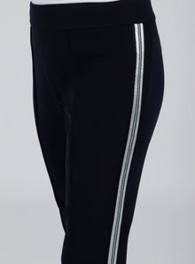 Hilton Hollis Miracle Stretch Pant With Stripe - Midnight/Silver