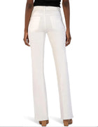 Kut From The Kloth Ana High-Rise Fab Ab Flare-Baby Dn All Over - Optic White Jeans