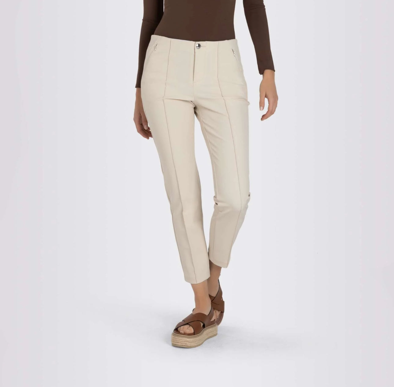 MAC Anna New Zip Pants - Ivory