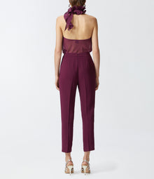 PINKO Elegant Technical Fabric Trousers - Grape Vine