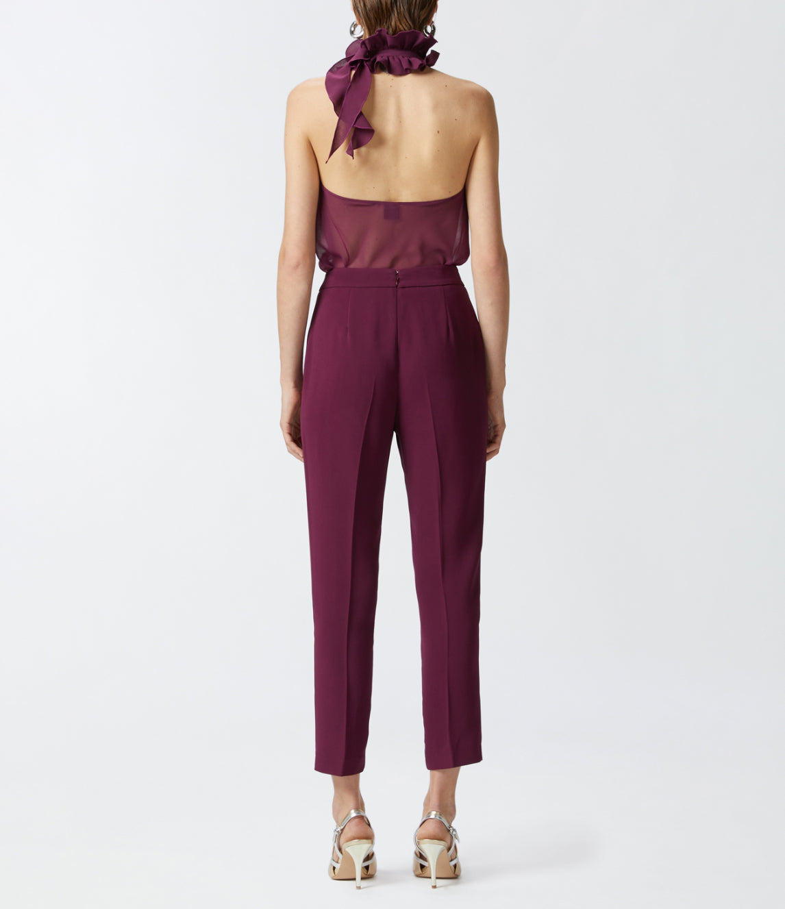 PINKO Elegant Technical Fabric Trousers - Grape Vine