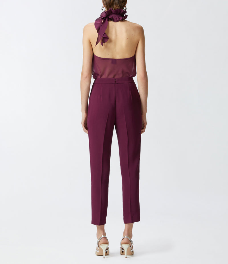 PINKO Elegant Technical Fabric Trousers - Grape Vine