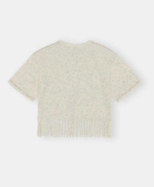 GANNI Fringe Graphic Tee - Egret