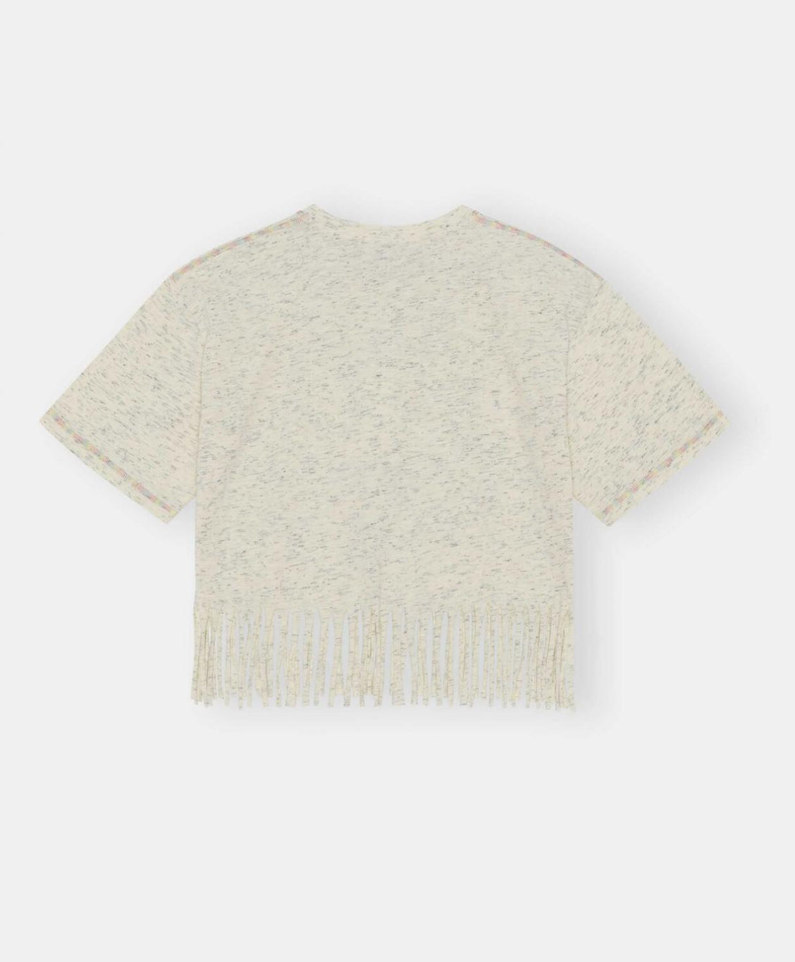 GANNI Fringe Graphic Tee - Egret