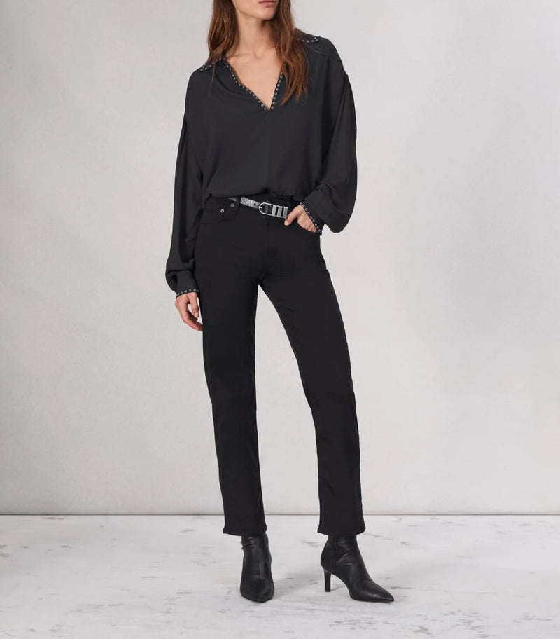 rag & bone Flexi Harlow Straight Jean - Black