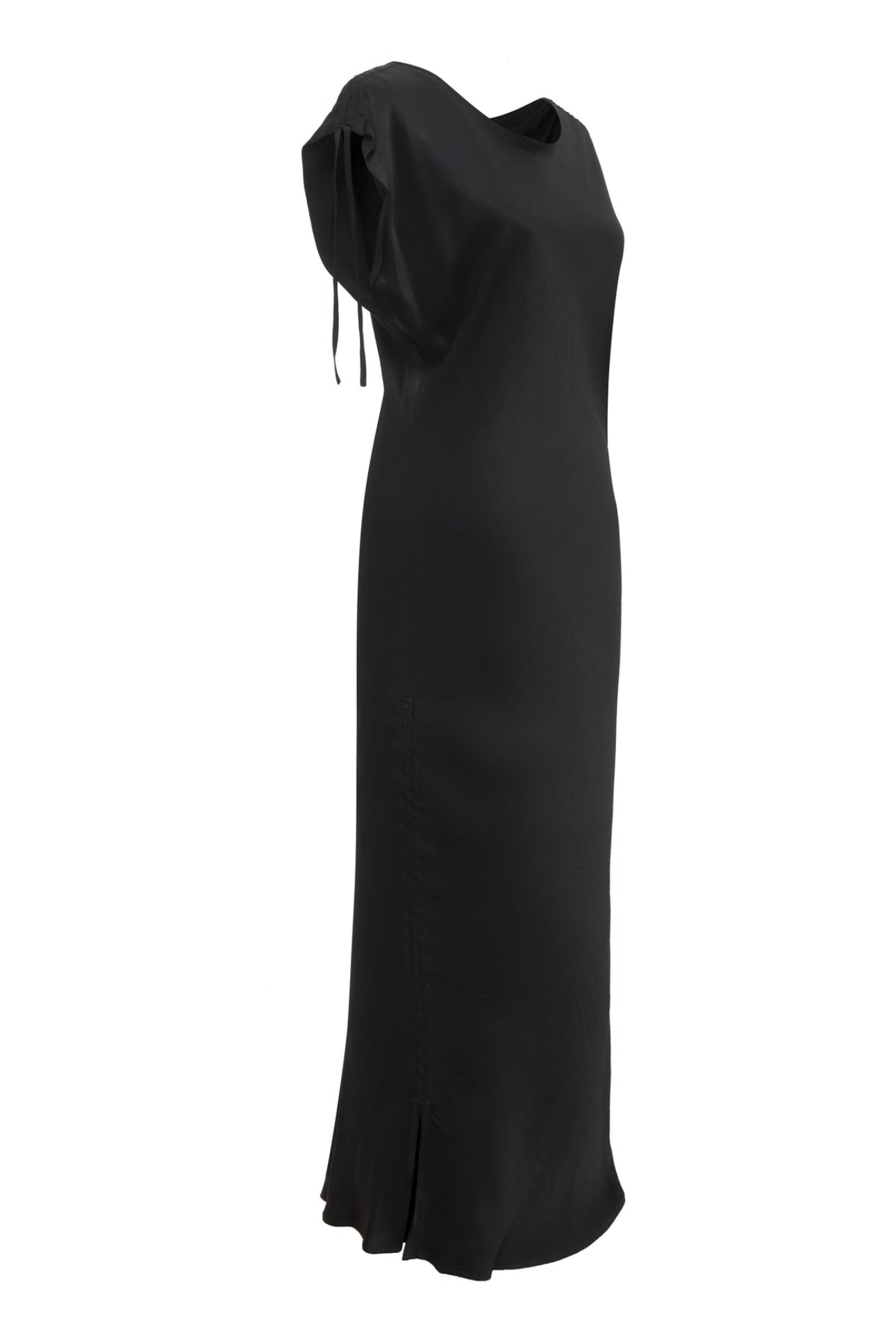 Gold Hawk Silvia Ruched Silk Dress - Black