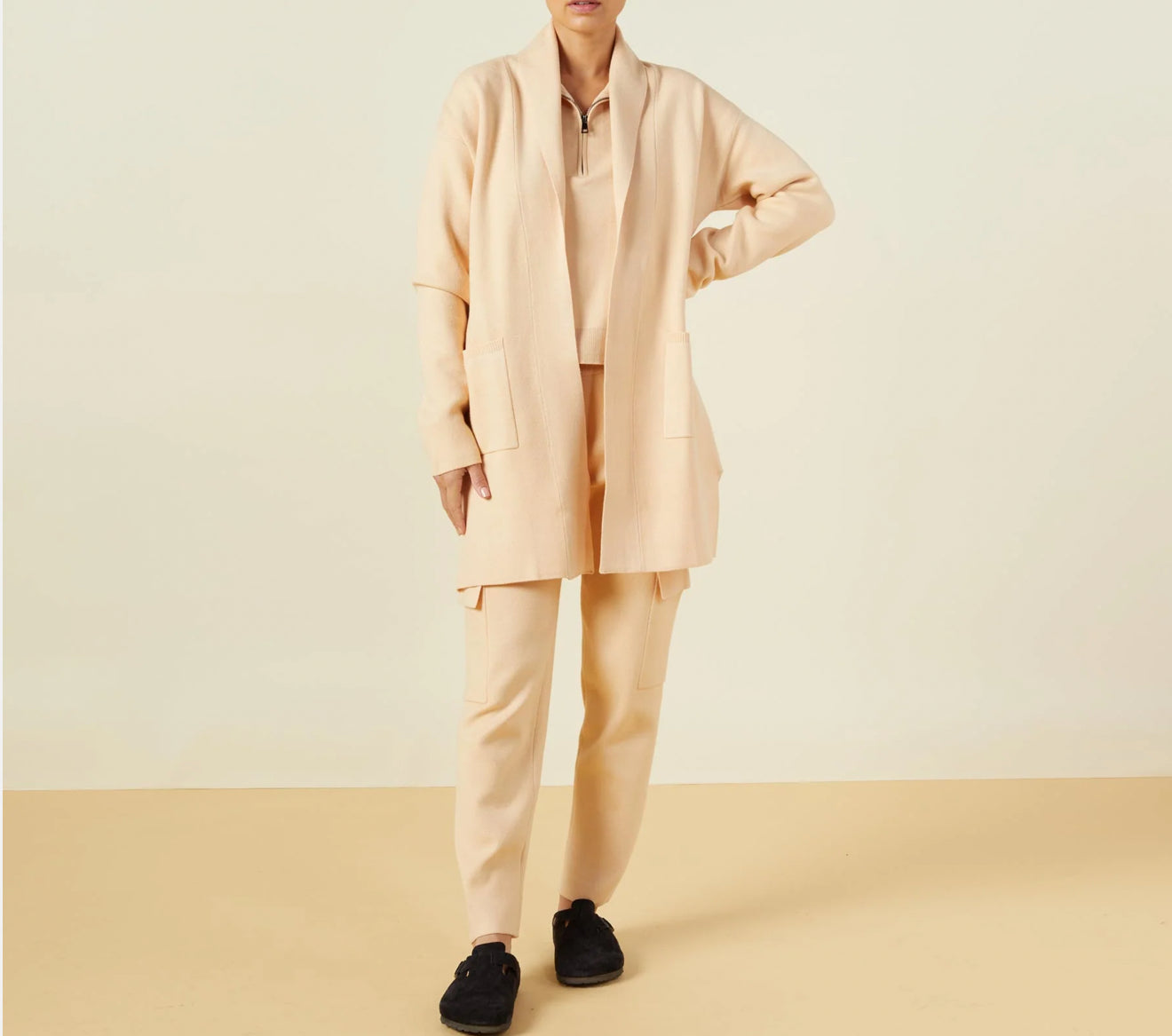 Monrow Supersoft Sweater Knit Cardigan - Vanilla