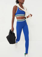 Lacoste x Bandier Multi Striped Legging- Cobalt