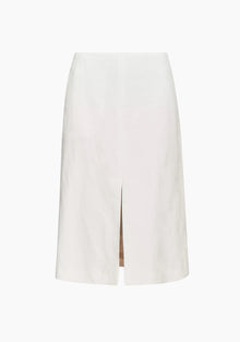 Dries Van Noten  Linen-Cotton Midi-Skirt - White