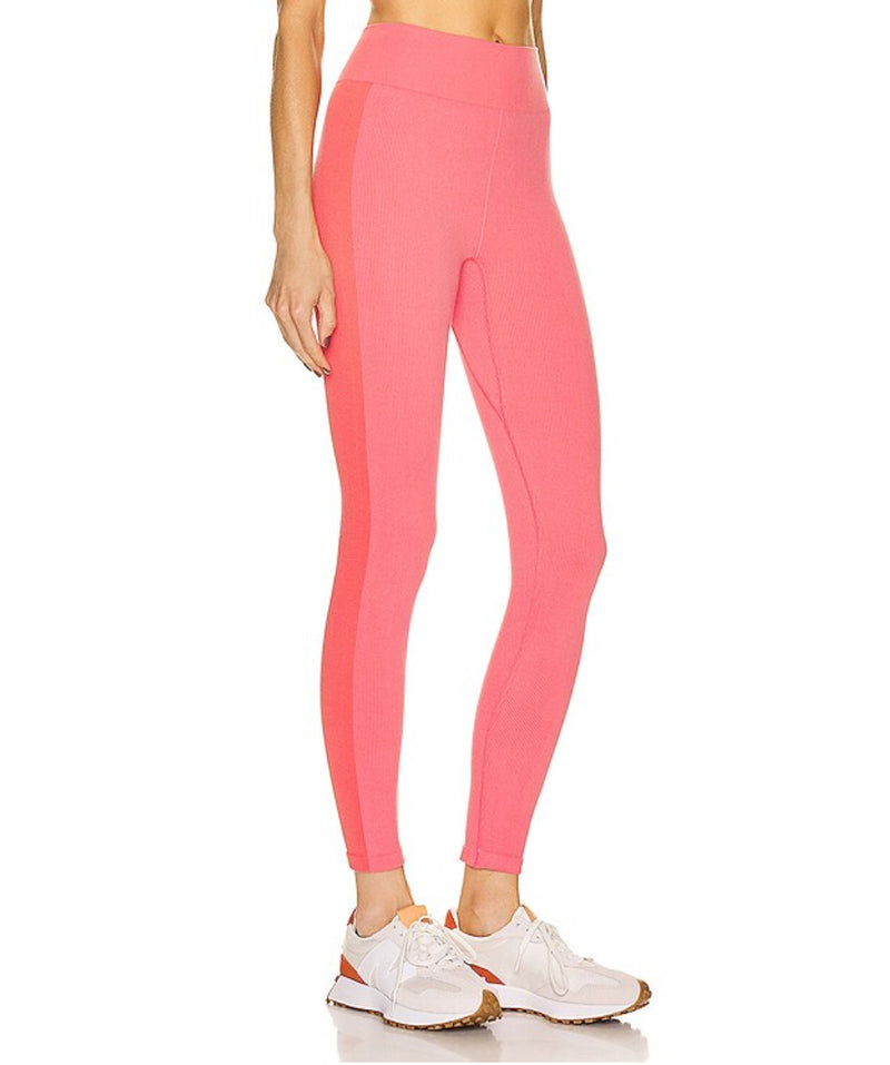 The Upside Ribbed Seamless Midi Pant - Pink