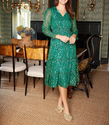 Sail to Sable Hunter Green Smocked Waist Midi Dress