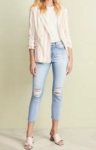 L’Agence El Matador French Slim Destrcuted Raw Hem Jeans - Dry Ice