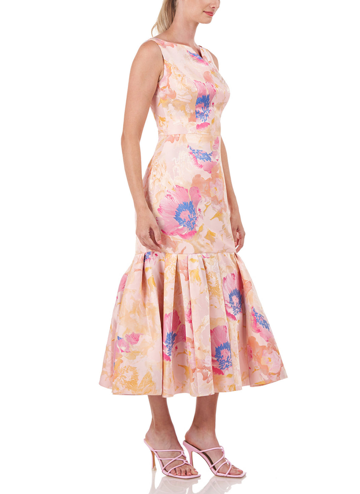 Kay Unger Fiora Tea Length Dress - Tangerine
