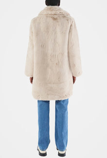 Apparis Stella Faux Fur Coat - Latte