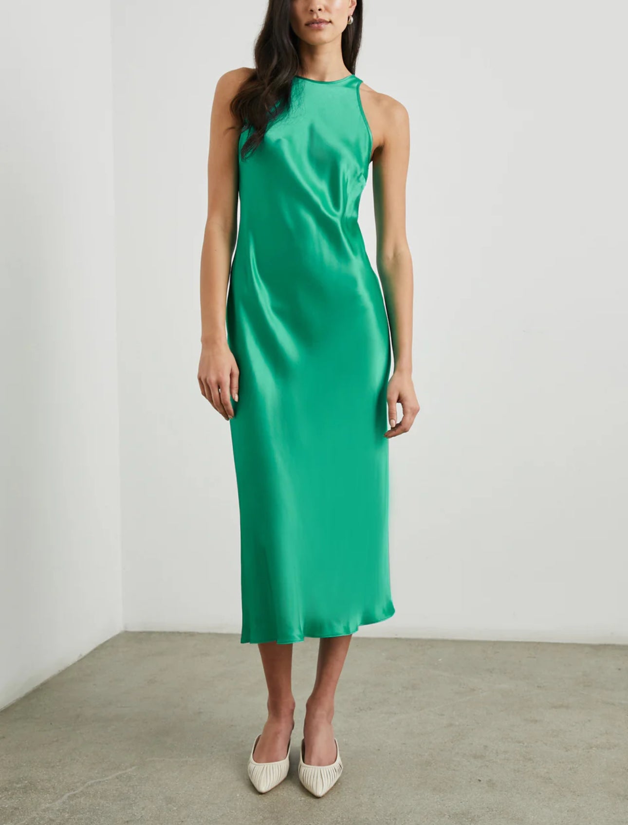 Rails Solene Satin Bias-Cut Dress - Jade