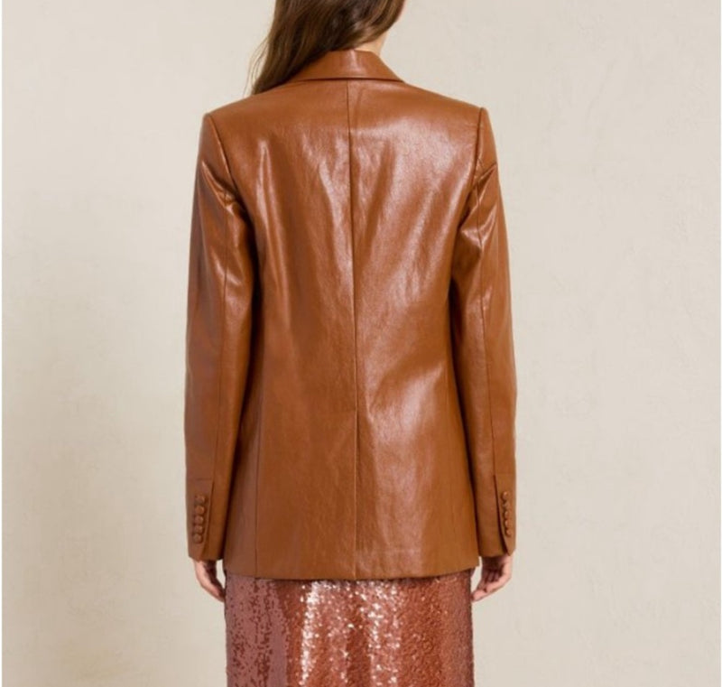A.L.C. Dakota Vegan Leather Jacket - Cognac