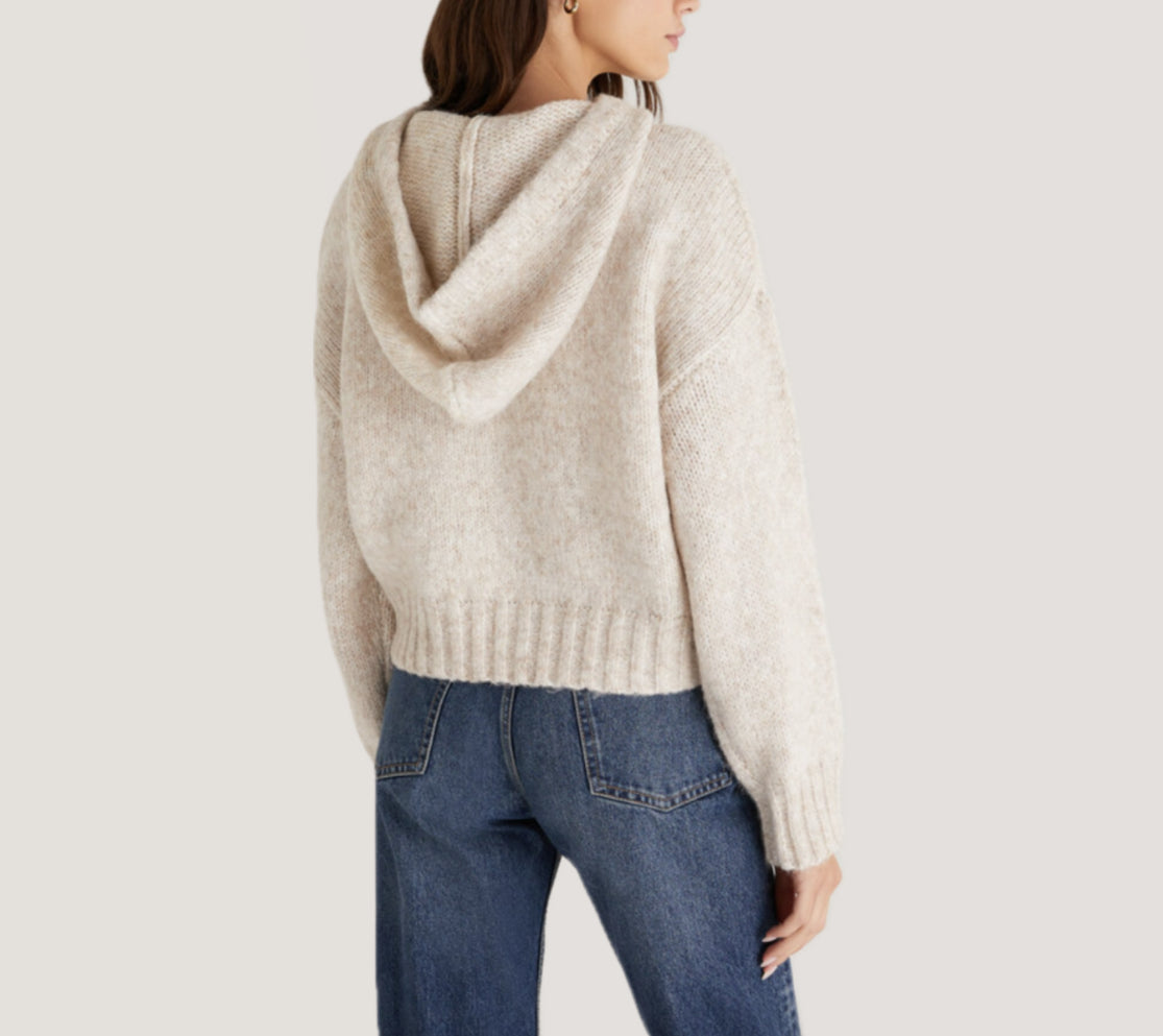 Z Supply Ariel Sweater Knit Hoodie - Sandstone