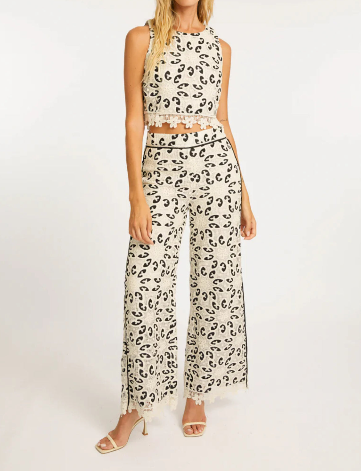 Caballero Isabelle Lace Top - Ivory/Black