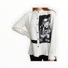 Joseph Ribkoff Printed Georgette Blouse - White