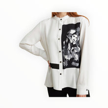 Joseph Ribkoff Printed Georgette Blouse - White