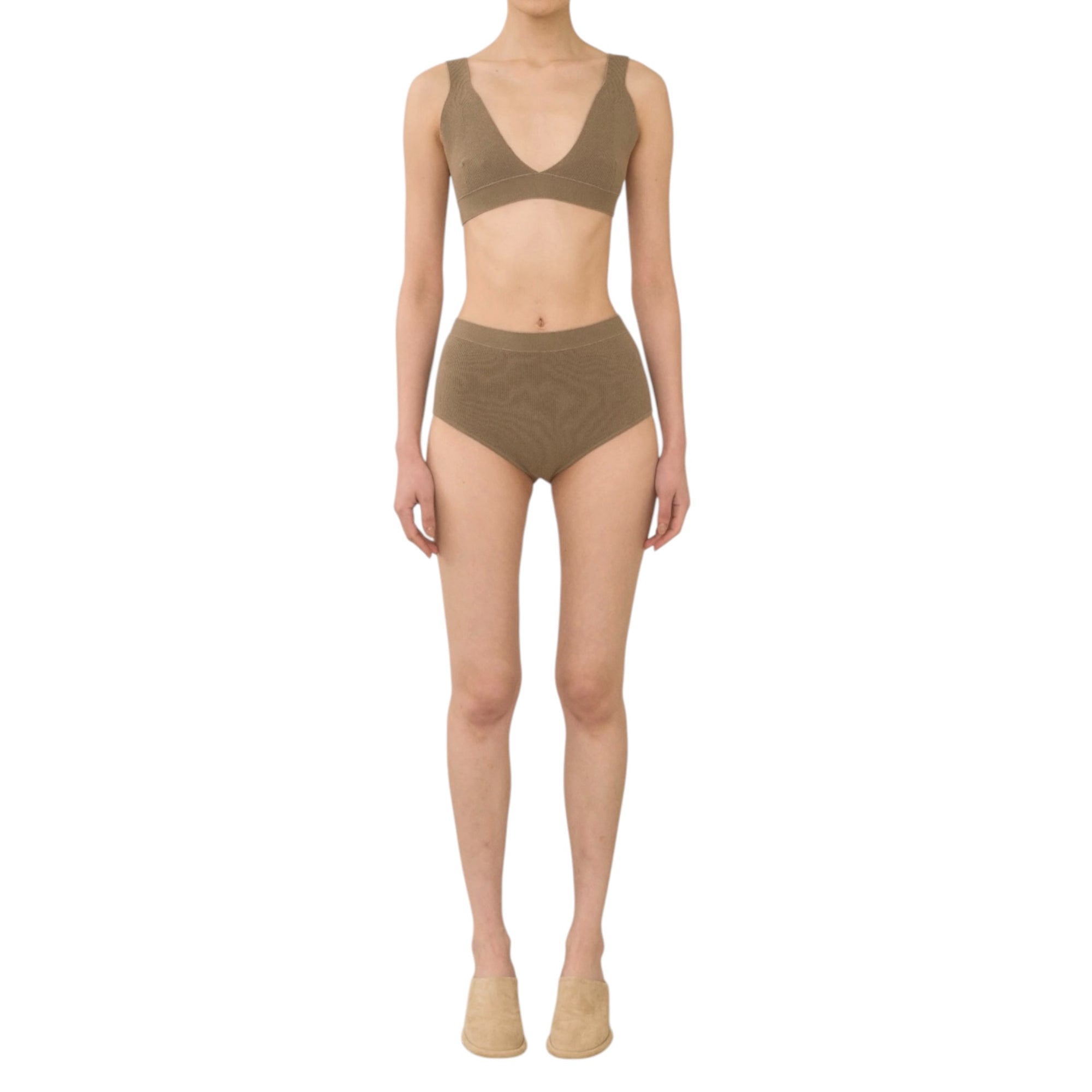 Lauren Manoogian Rib Triangle Bralette - Earth