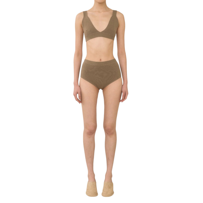 Lauren Manoogian Rib Triangle Bralette - Earth