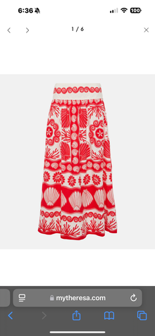 FARM RIO Red Ainika Shell Skirt