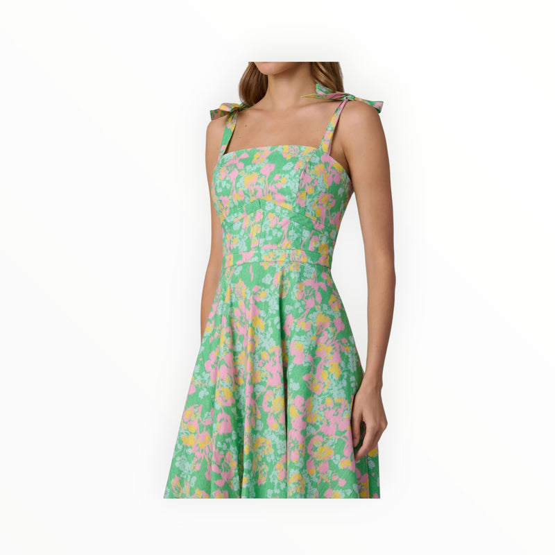 Shoshanna Majorelle Dress - Bright Mint Multi