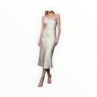 Greylin Cassandra Animal Midi Slip Dress - Taupe/Blue