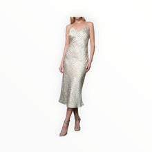 Greylin Cassandra Animal Midi Slip Dress - Taupe/Blue