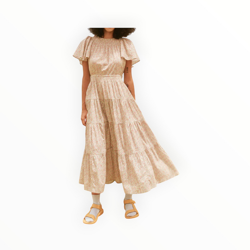 The Great. The Creek Dress - Cream Mini Wildflower