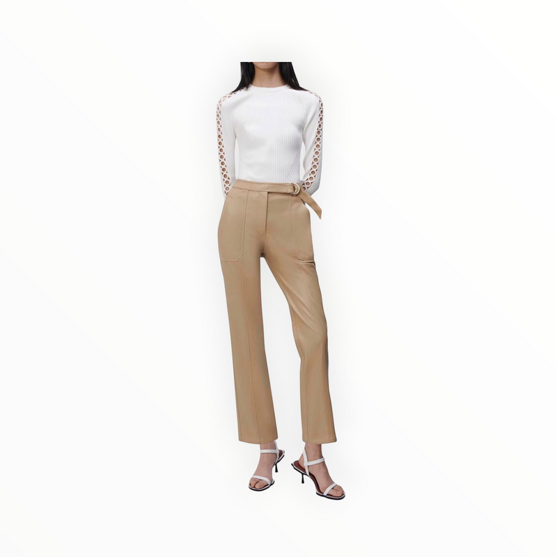 Jonathan Simkhai Baxter Vegan Leather Pant - Camel