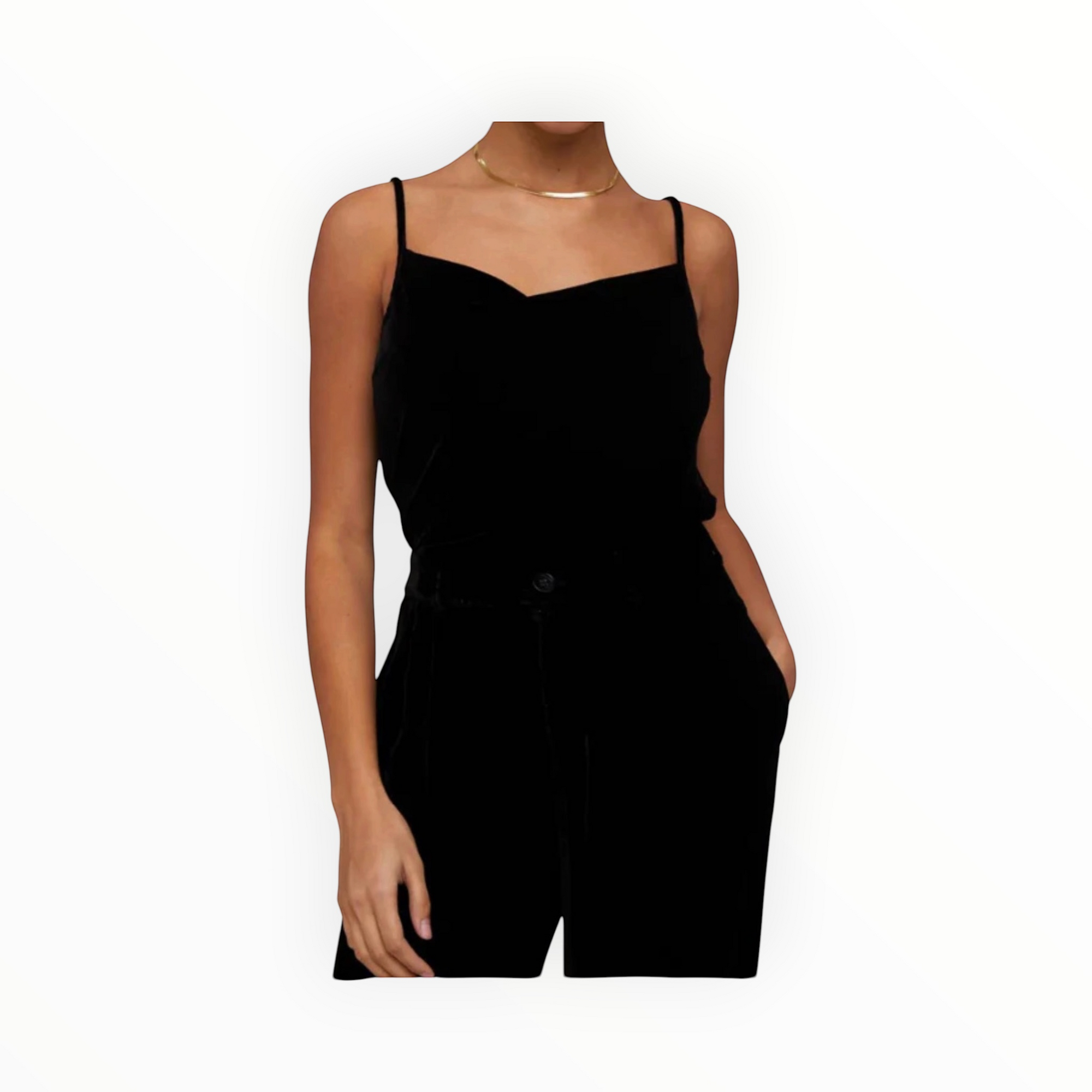 Bella Dahl Velvet Cowl Neck Camisole - Black
