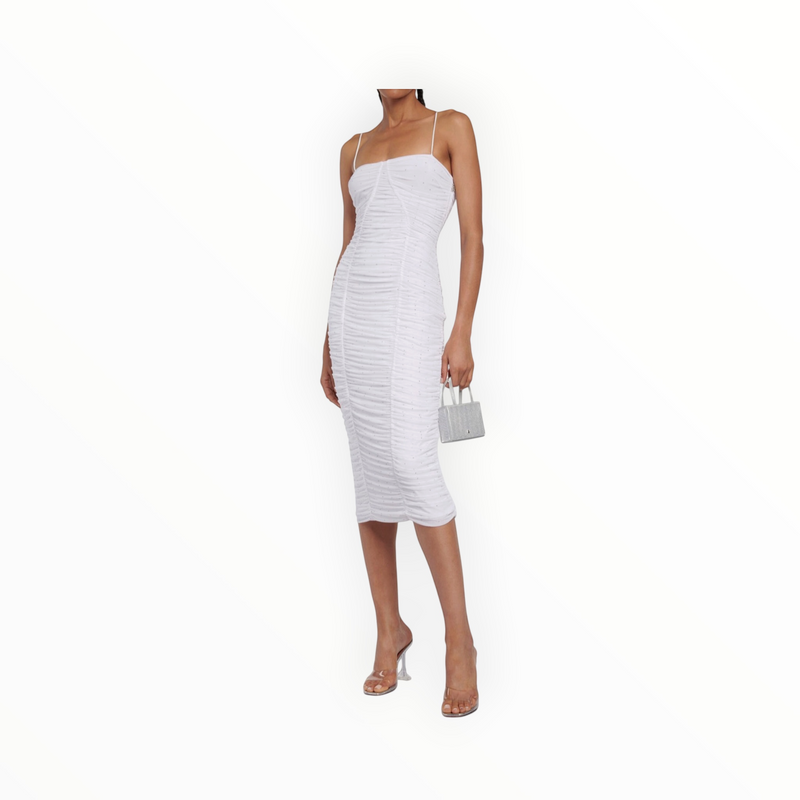 Rotate Birger Christensen Crystal Embellished Dress - White
